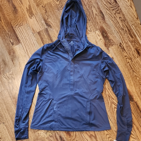Athleta Jackets & Blazers - Athleta Women's Dark Gray Hooded Jacket Med